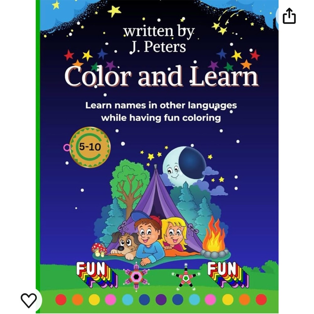 🖍️🖍️Coloring book Ages 5-10 Fun Learn and Color in other Languages
